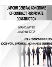 2004 CIAP Document 102 (Private Construction Contract).